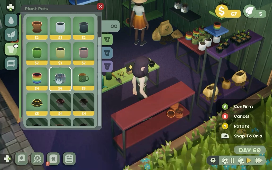 Leafy Corner: Buying pots from my available inventory… | Lowlight