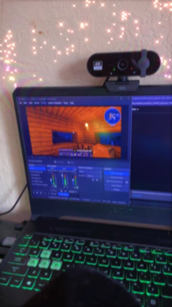 I was streaming Minecraft but had to pull my phone out to showcase my work, lol! | Lowlight