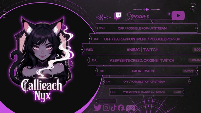 🕸️💜 This Week’s Stream Schedule is live! | Lowlight