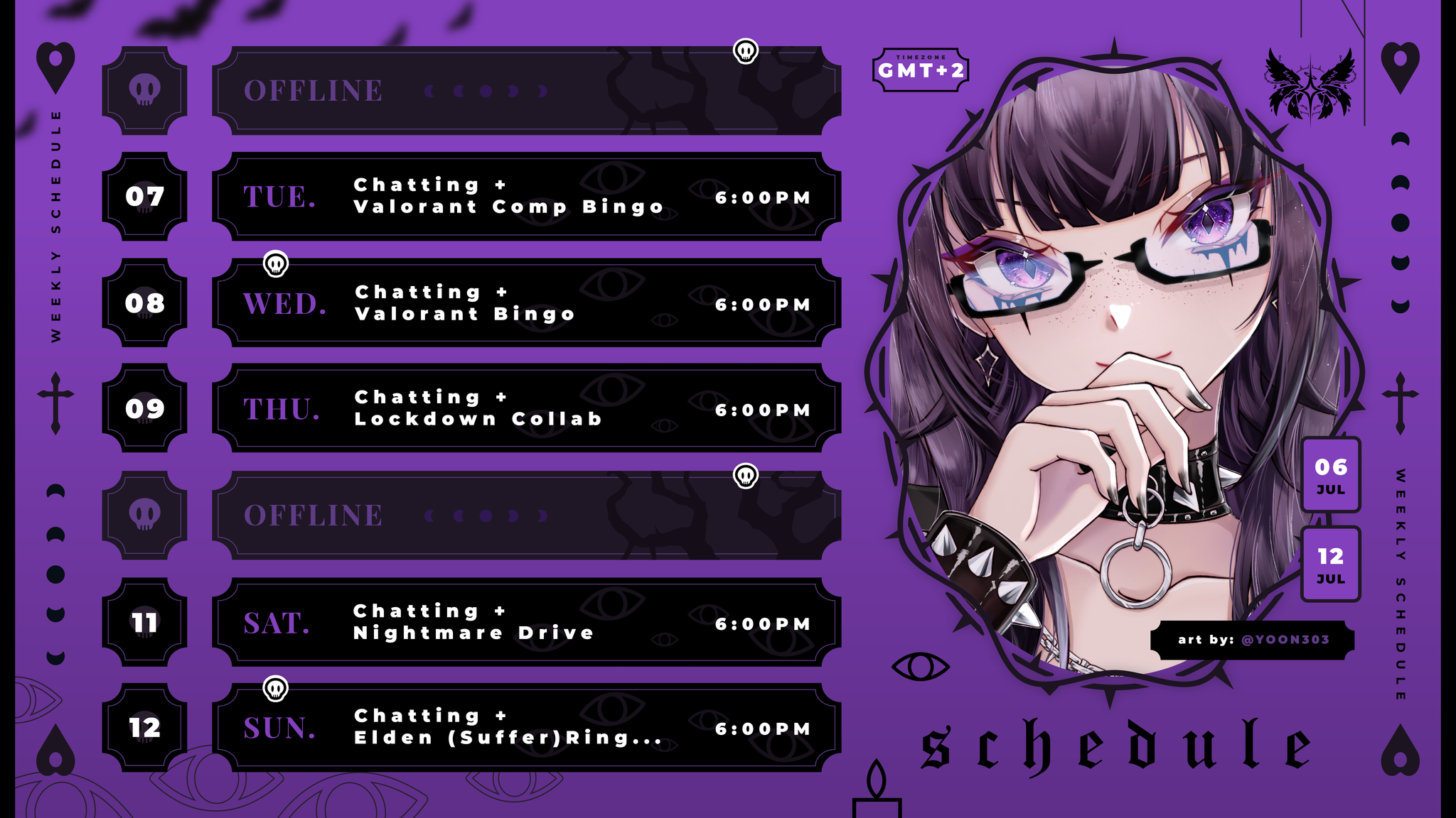 This weeks schedule! | Lowlight