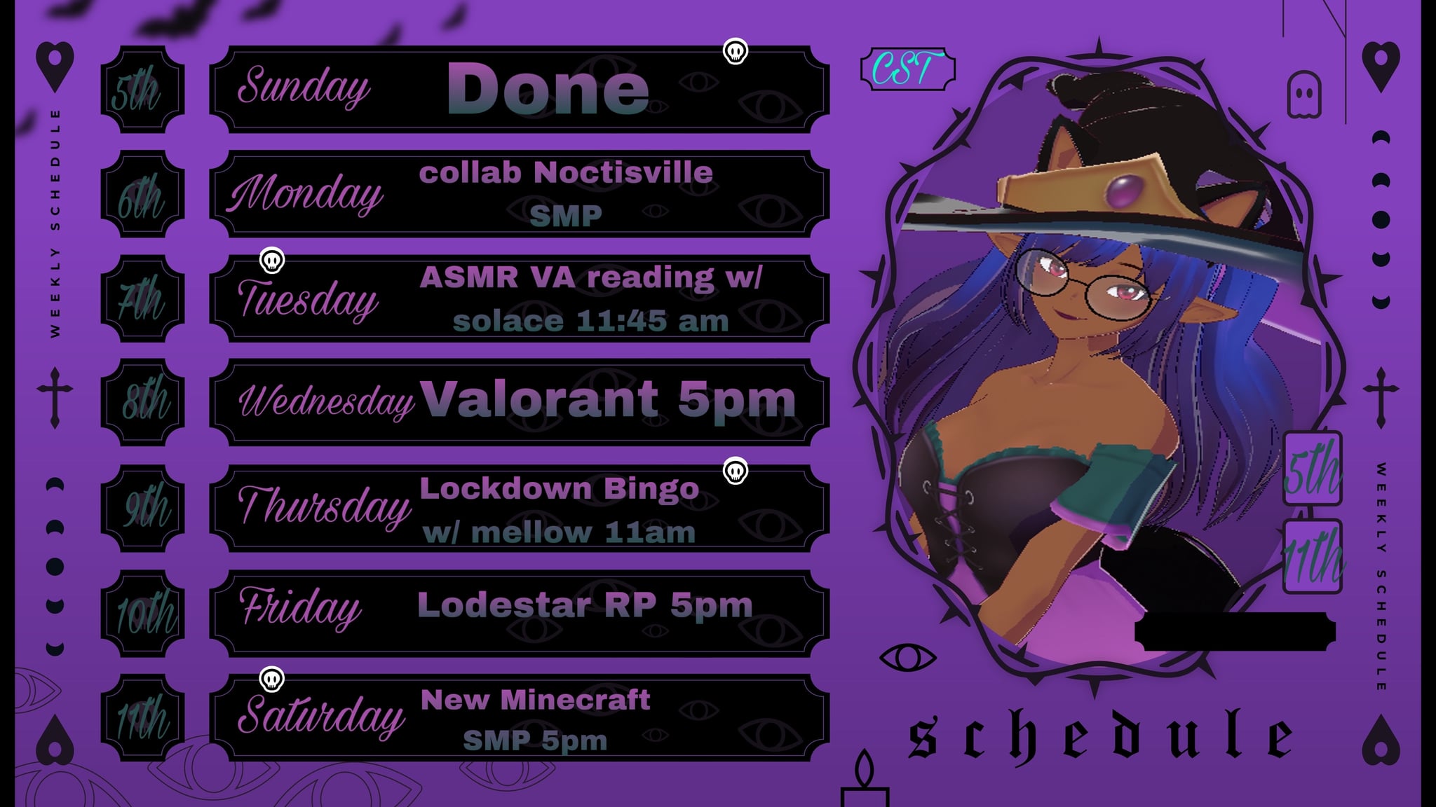 Week of July 5th-11th schedule | Lowlight