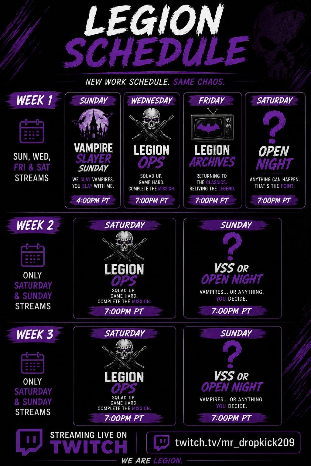 Upcoming stream schedule | Lowlight