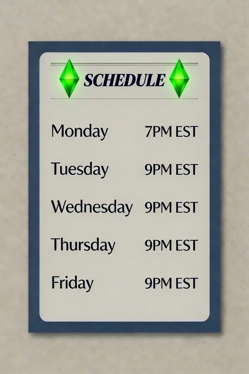 Schedule for first week | Lowlight