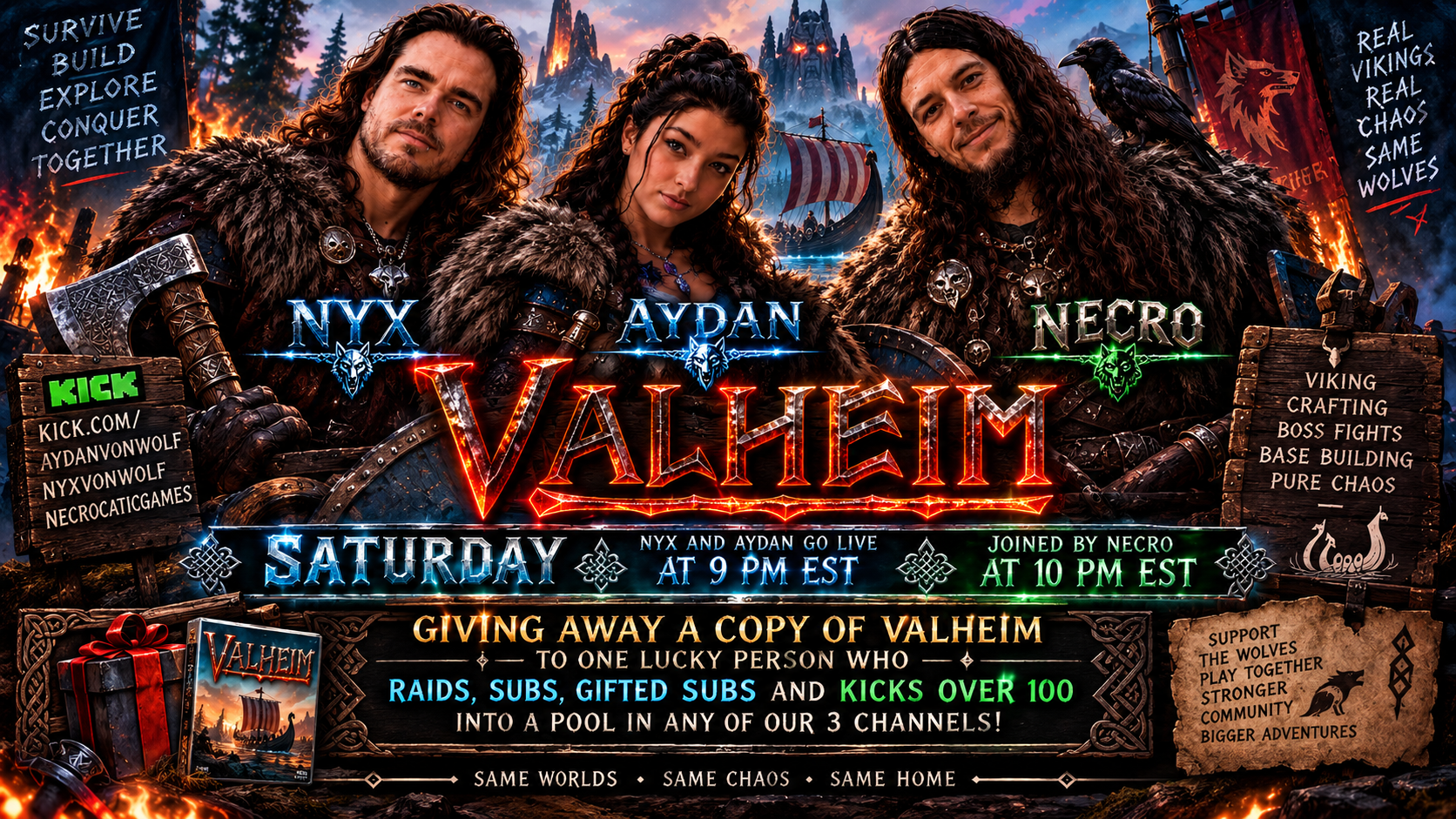 βοΈπΊ VALHEIM SATURDAY β THREE CHANNELS, ONE WORLD, PURβ¦ | Lowlight