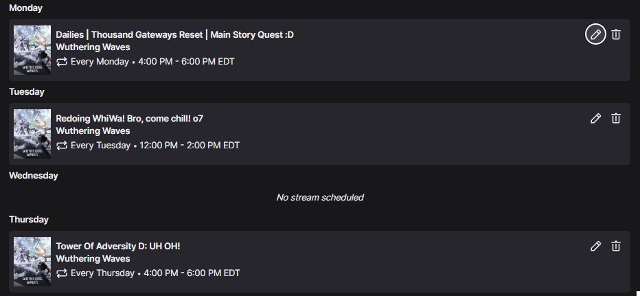 Stream Sched updated! | Lowlight
