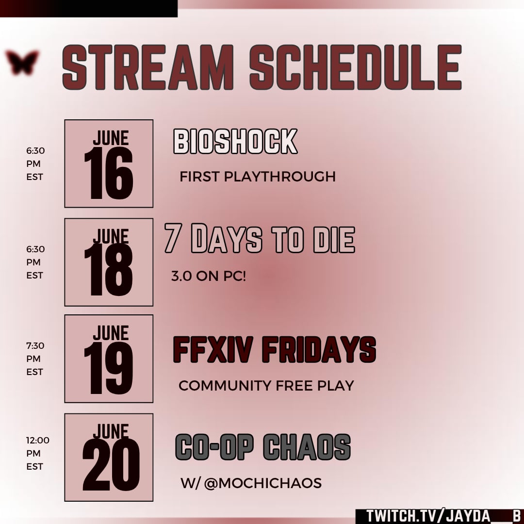 STREAM SCHEDULE! | Lowlight