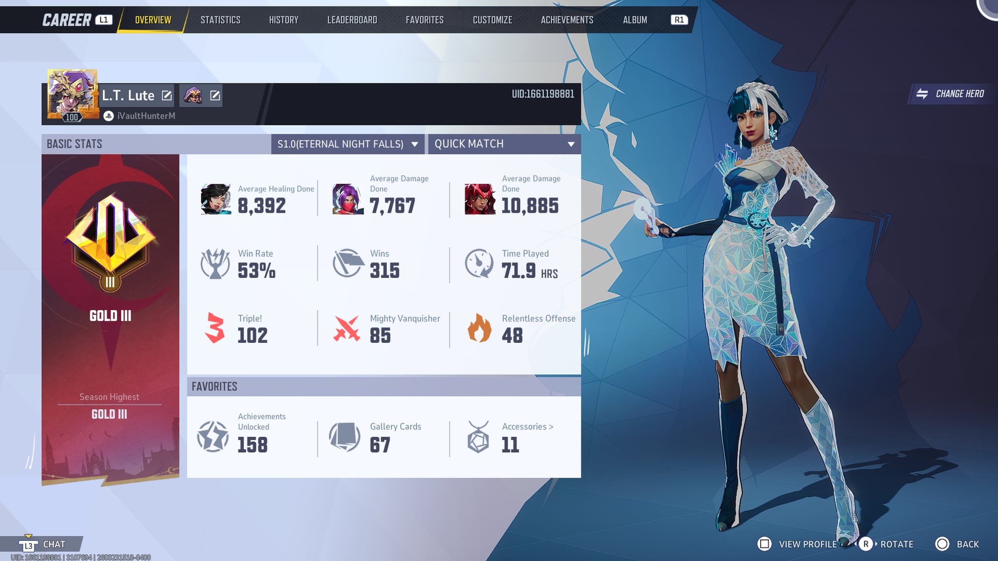 S1 ‘Eternal Night Falls’ stats | Lowlight
