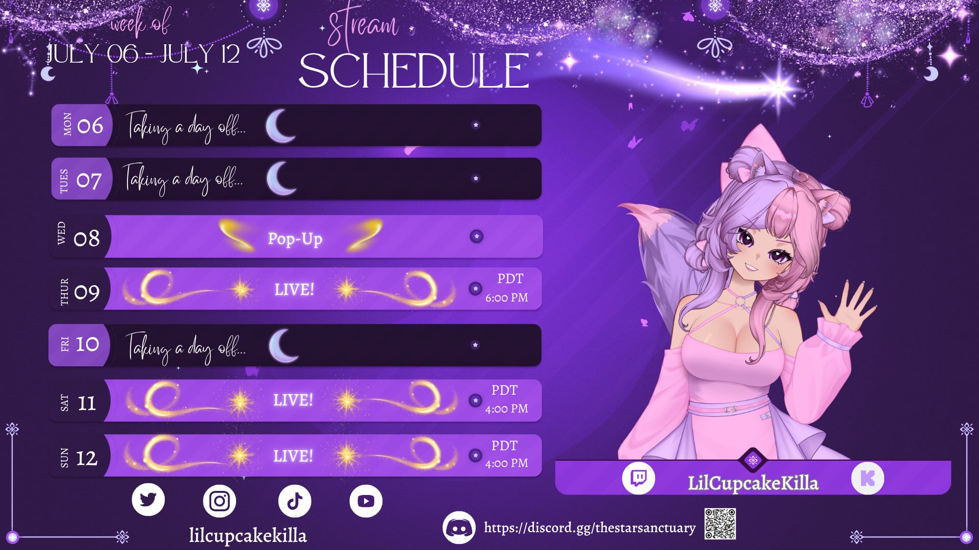 🌟 SCHEDULE FOR THIS WEEK 🌟 | Lowlight